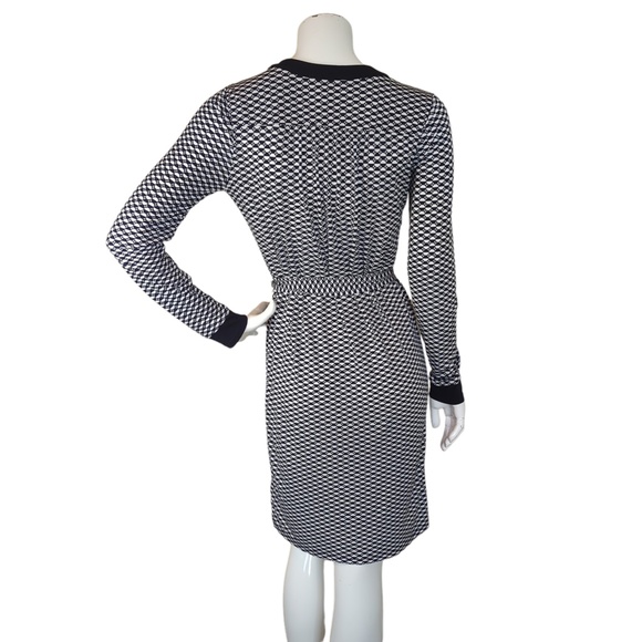 Michael Kors Black White Grommet Lace up Midi Dress - Picture 6 of 16